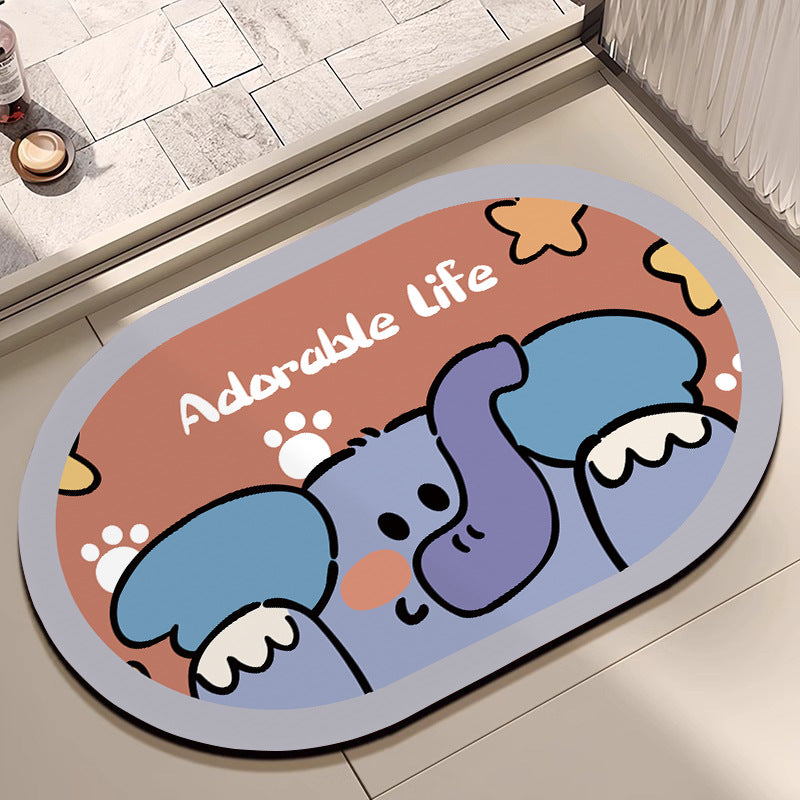Mermaid-Themed Memory Foam Bath Mat Bowlift