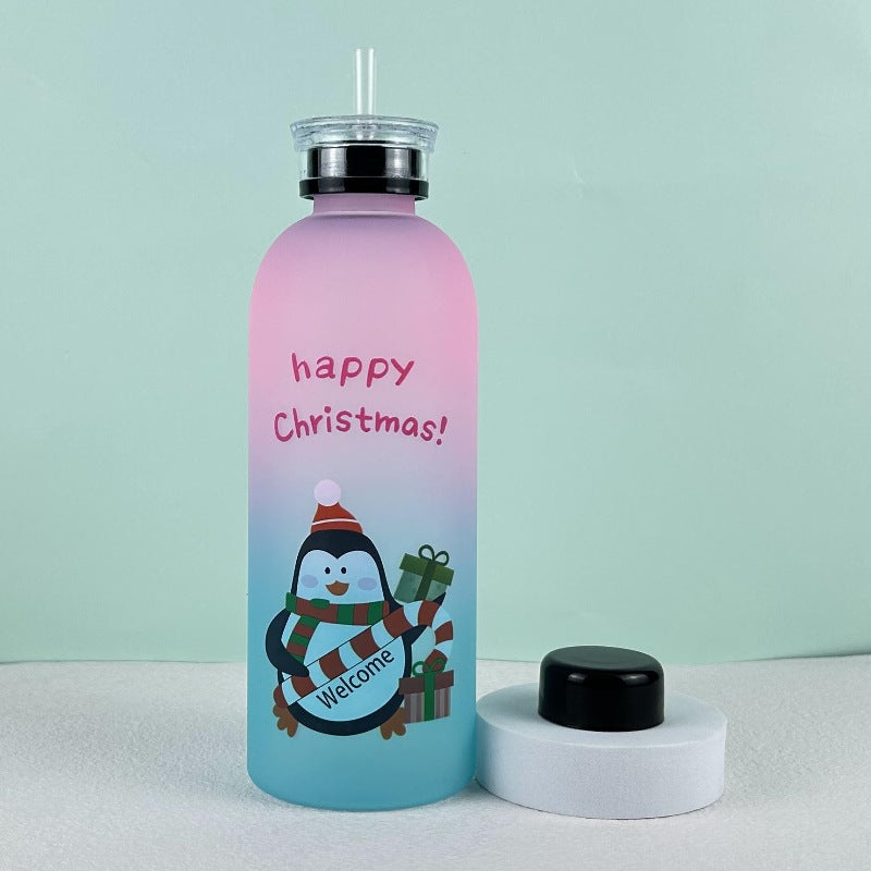 Ladies Motivational Water Bottle with Cheerful Christmas Design Bowlift