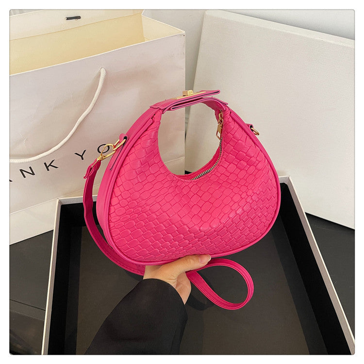 WoTextured Leather Hobo Bag Bowlift