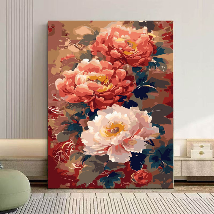 Cozy Cat and Floral-Themed Canvas Art Bowlift