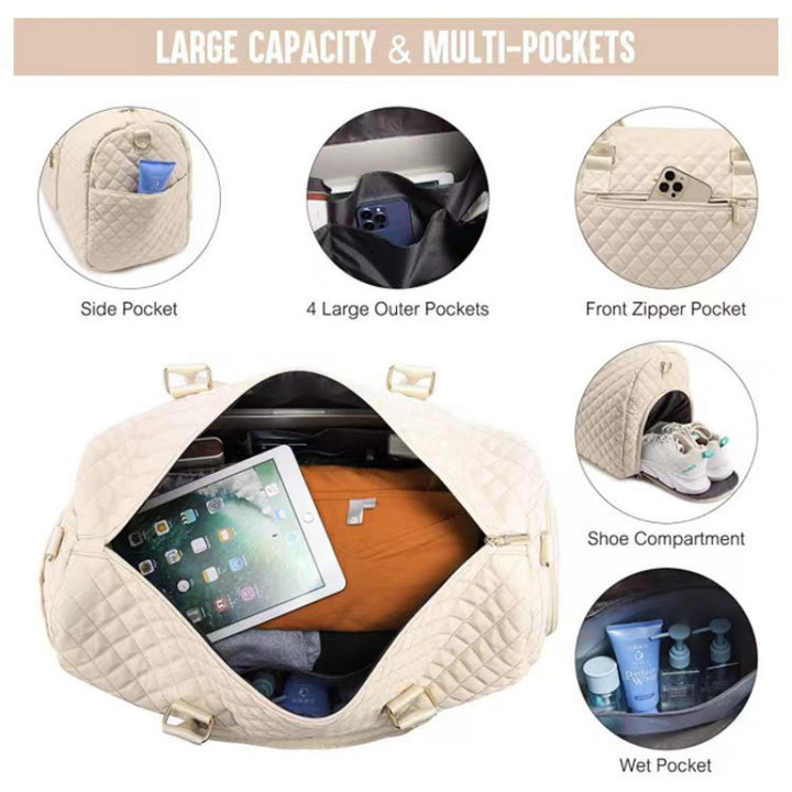 Fashionable and Luxurious Travel Bag with Removable Cosmetic Bag Bowlift