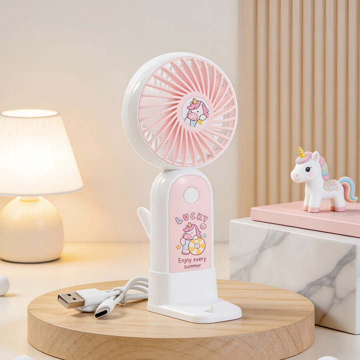 Women's Portable USB Hand Fan with Cute Bowlift Design