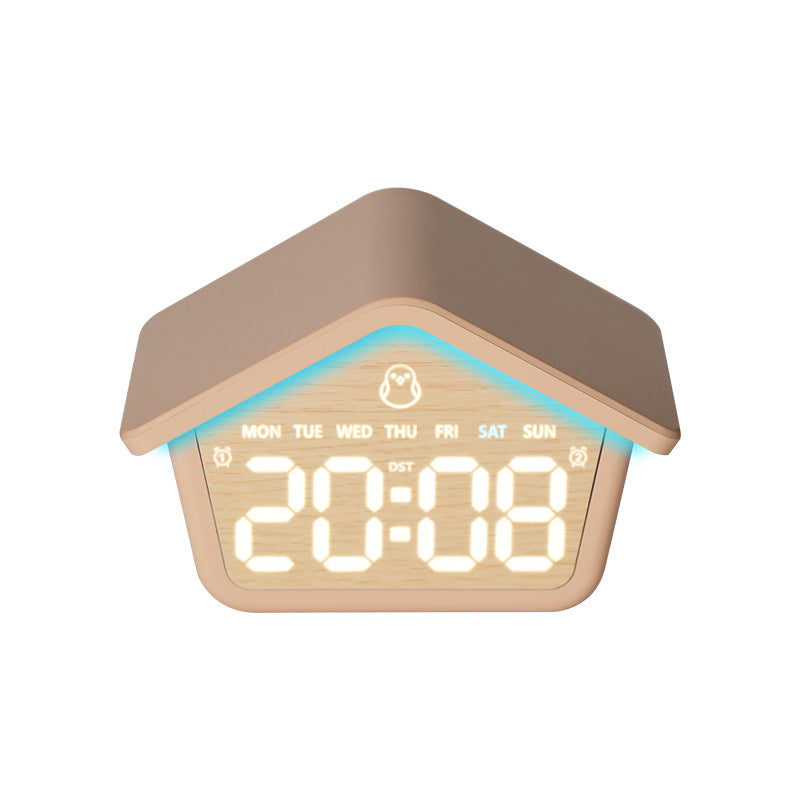 Digital alarm clock in creative house design Bowlift