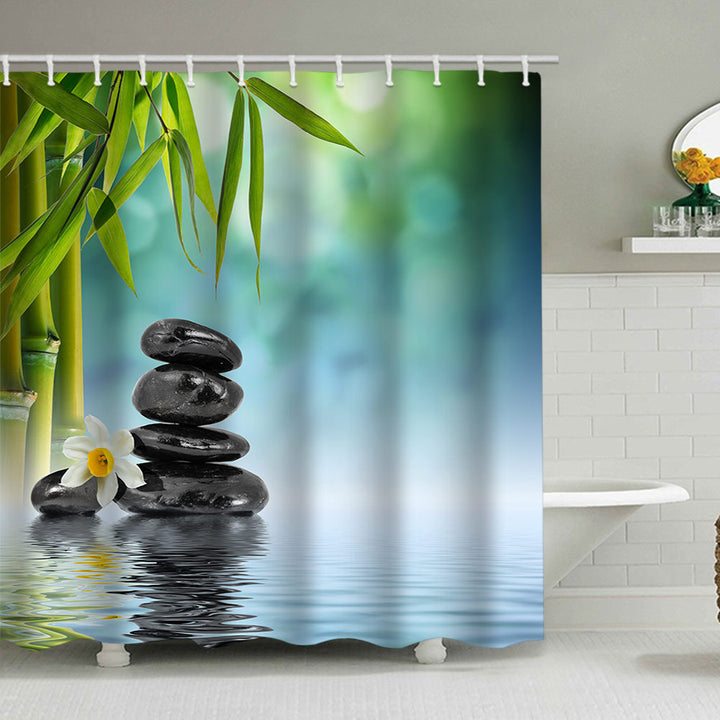 Tranquil Zen Nature Shower Curtain Bowlift