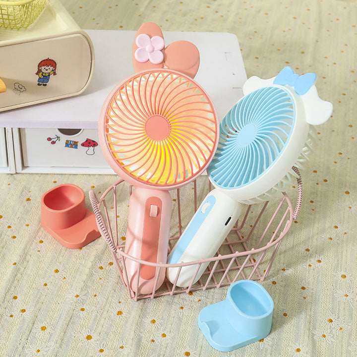 Ladies Portable Hand Fan with USB Connection and LED Lighting Bowlift