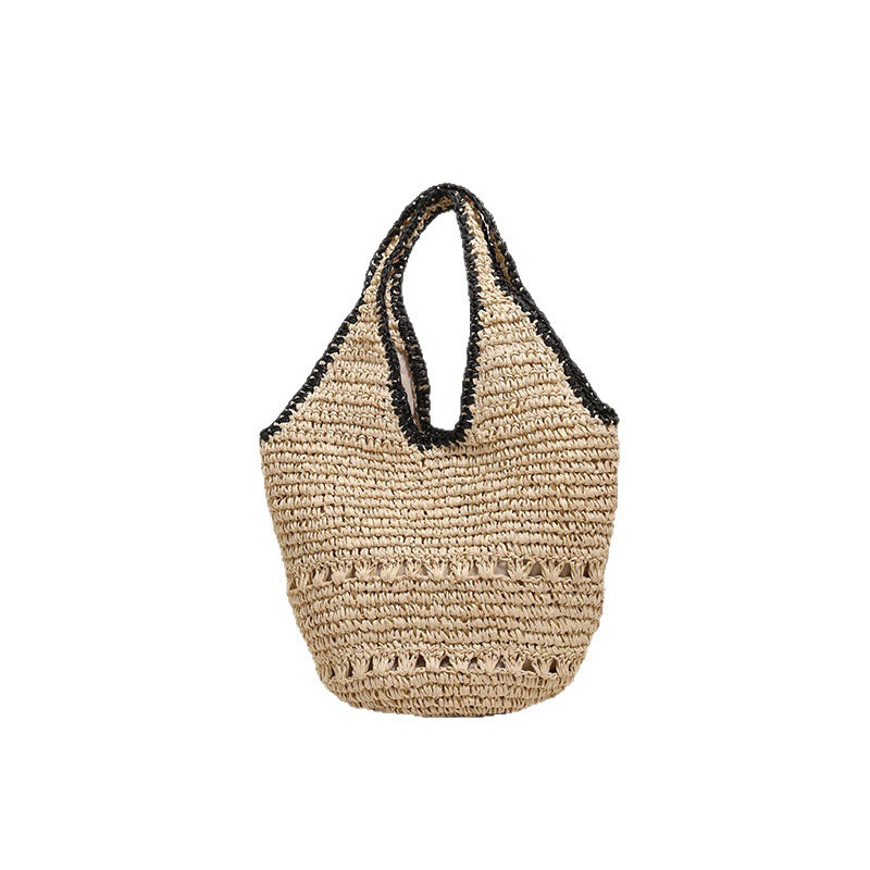Handmade straw bag with decorative details Bowlift