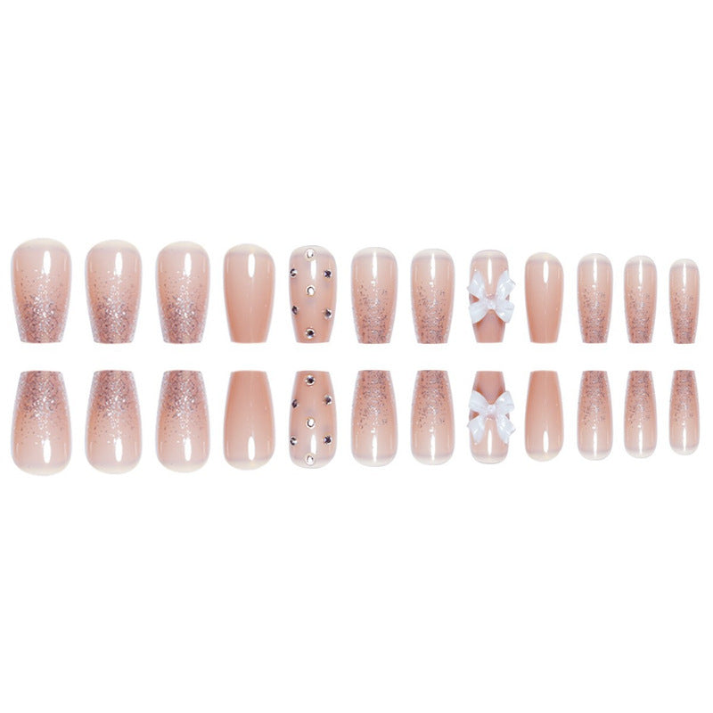 Decorative Press-On Nails with Butterfly and Gem Accents Bowlift