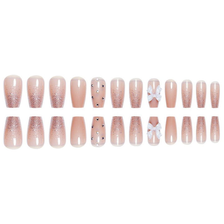 Decorative Press-On Nails with Butterfly and Gem Accents Bowlift