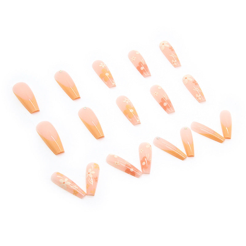 Artificial nail set with floral acrylic decorations Bowlift