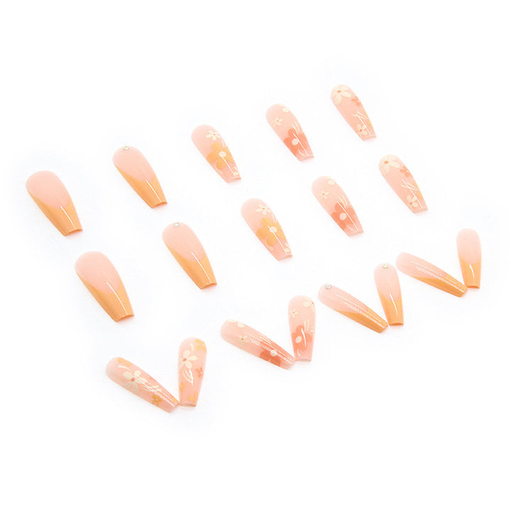 Artificial nail set with floral acrylic decorations Bowlift
