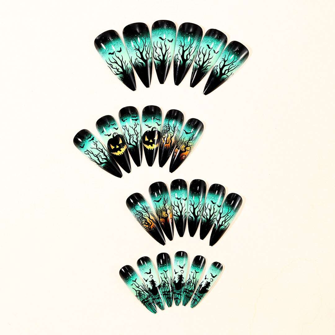 Halloween-Inspired 3D Stiletto Nail Art Extensions Bowlift