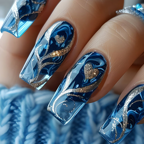 Nail set with floral designs Bowlift