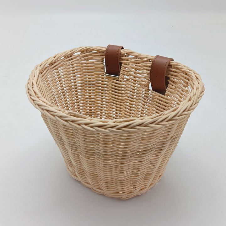 Decorative Woven Storage Basket with Leather Handles Bowlift