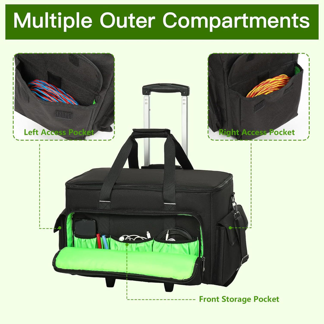 Multifunctional storage bag with wheels and organizer Bowlift