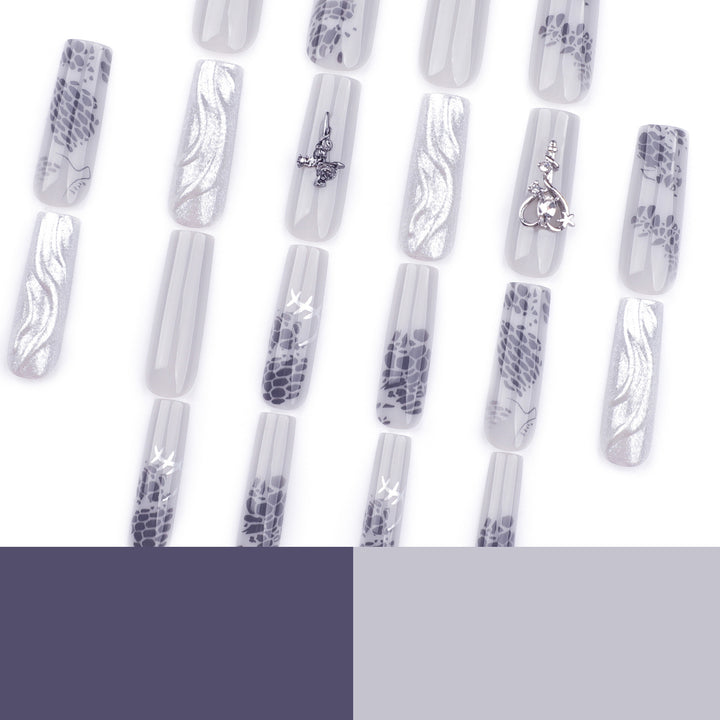 Artful Nail Extensions with Noble Accents Bowlift