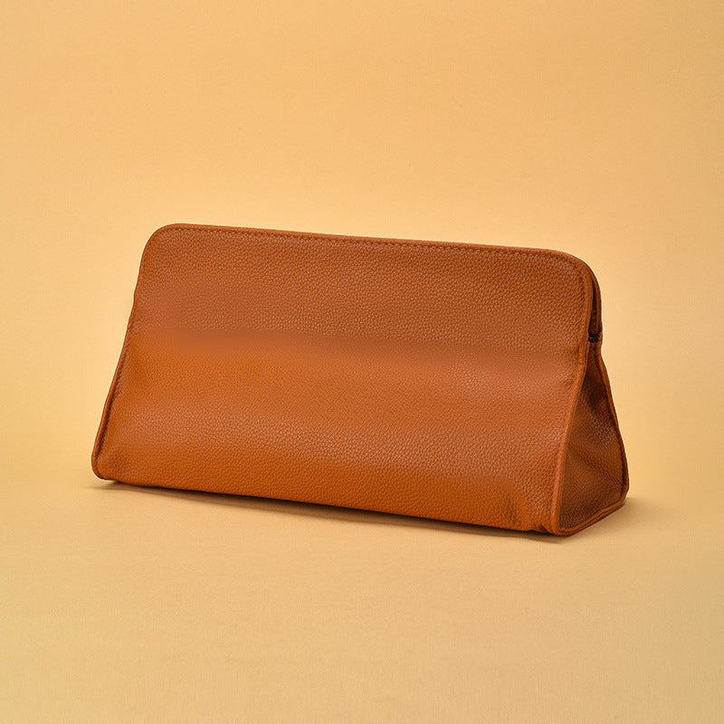 Textured Leather Cosmetic Pouch Bowlift