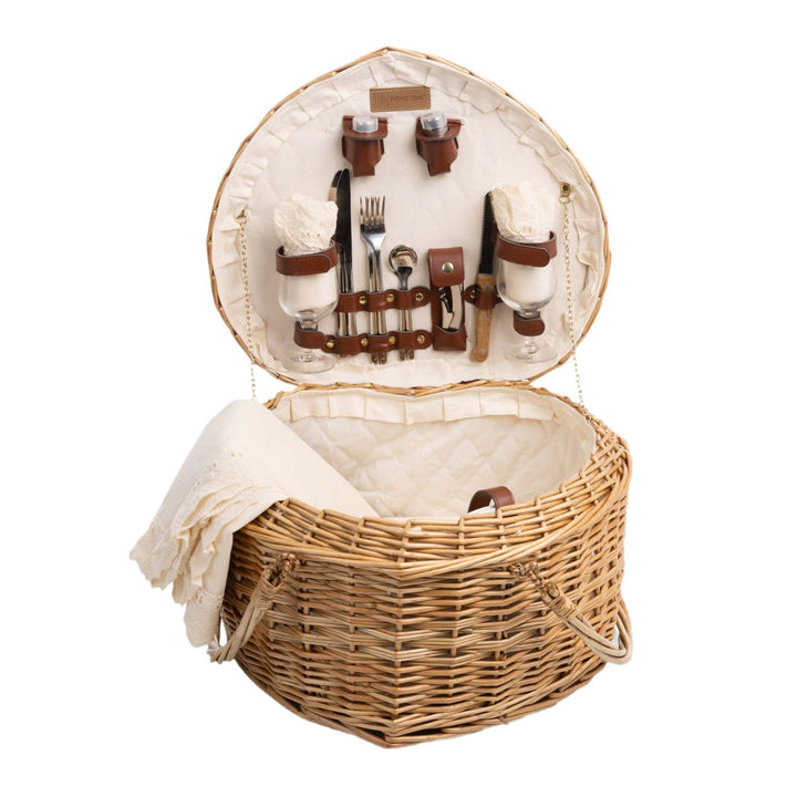 Ladies picnic basket with integrated dish set and elegant inner lining Bowlift