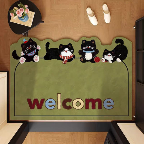 Cat-Themed Welcome Mat