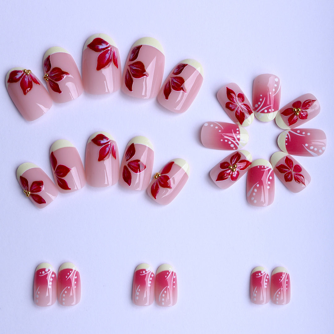 Artful fingernails with floral details Bowlift