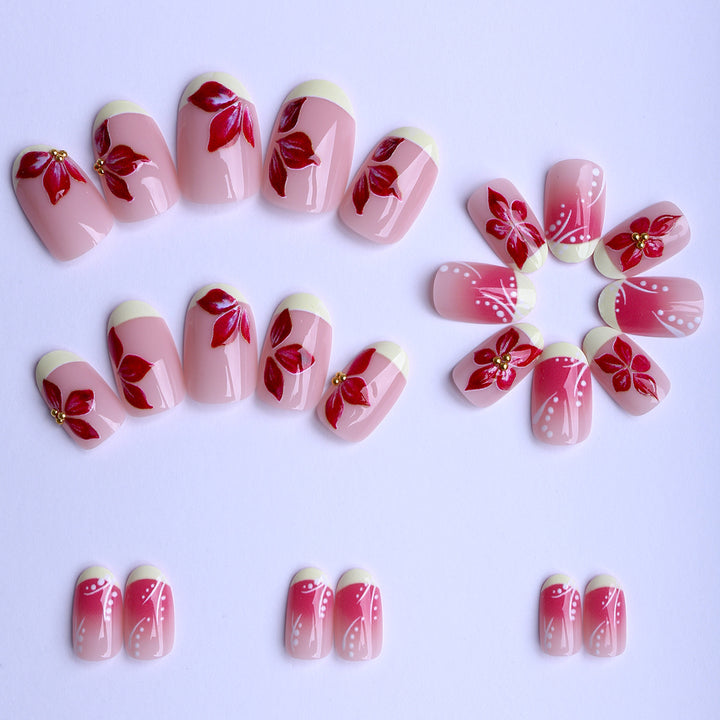 Artful fingernails with floral details Bowlift