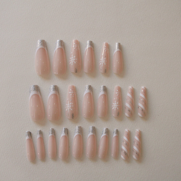Glamorous nail tips with glitter tips Bowlift