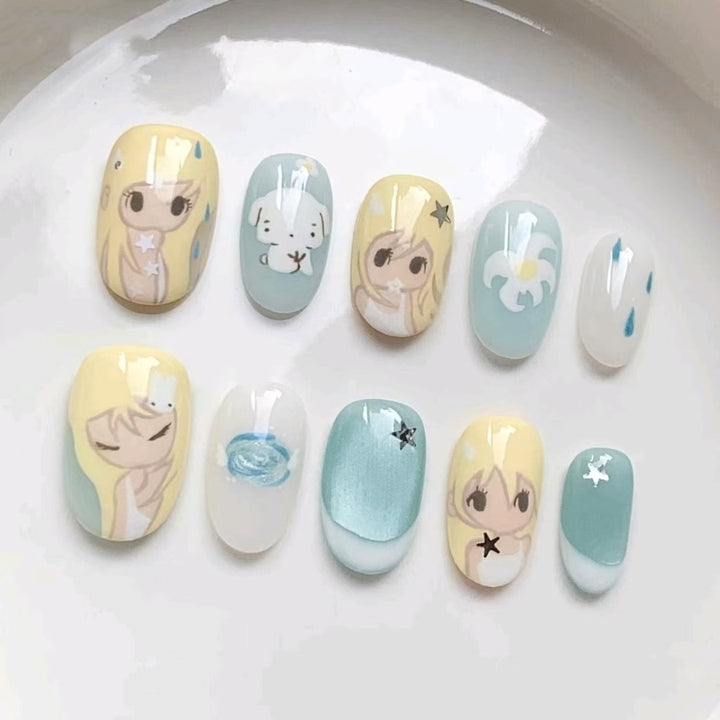 Creative Cartoon Press-On Nail Art Bowlift