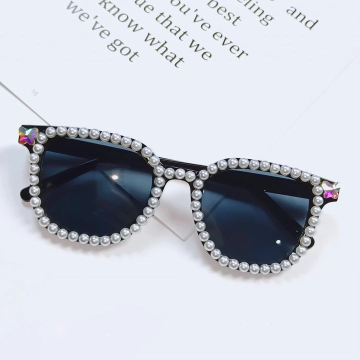 Ladies Glamorous Sunglasses with Pearl Frame Bowlift
