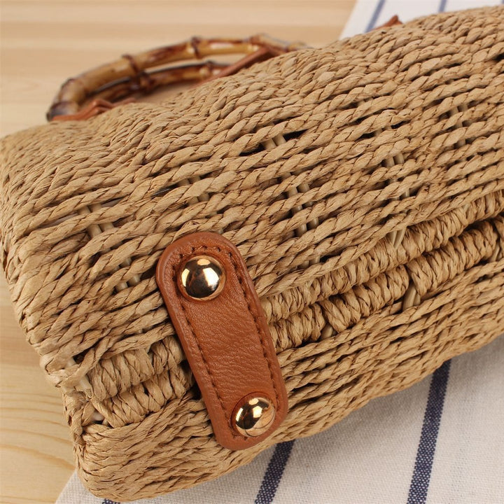Handbag with Modern Woven Design and Adjustable Shoulder Strap Bowlift
