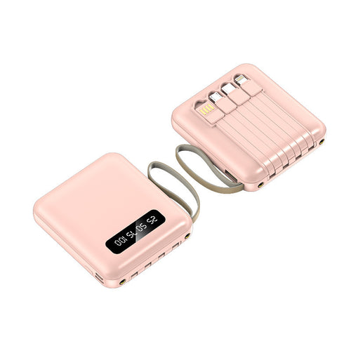 Compact power bank with integrated charging cable Bowlift