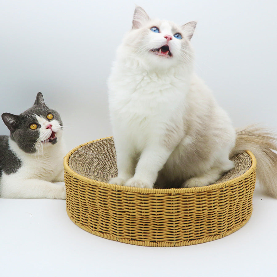 Cozy cat basket made of woven material Bowlift