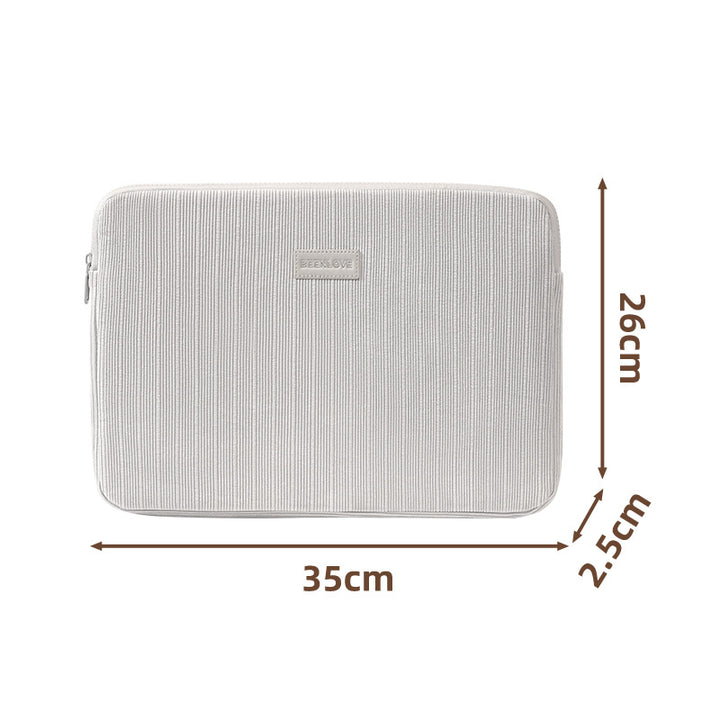 Padded ribbed fabric laptop sleeve for ultrabooks and notebooks Bowlift