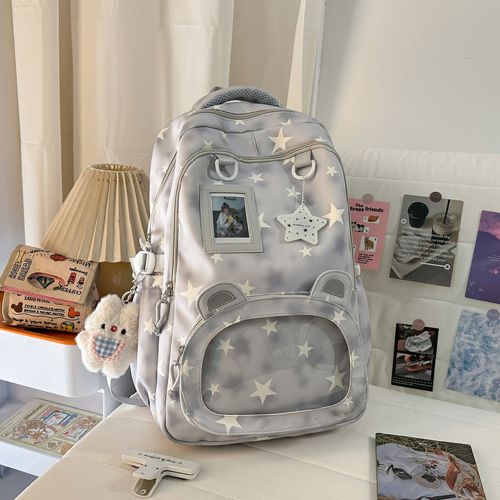 Backpack with Cute Applications and Thoughtful Storage Bowlift
