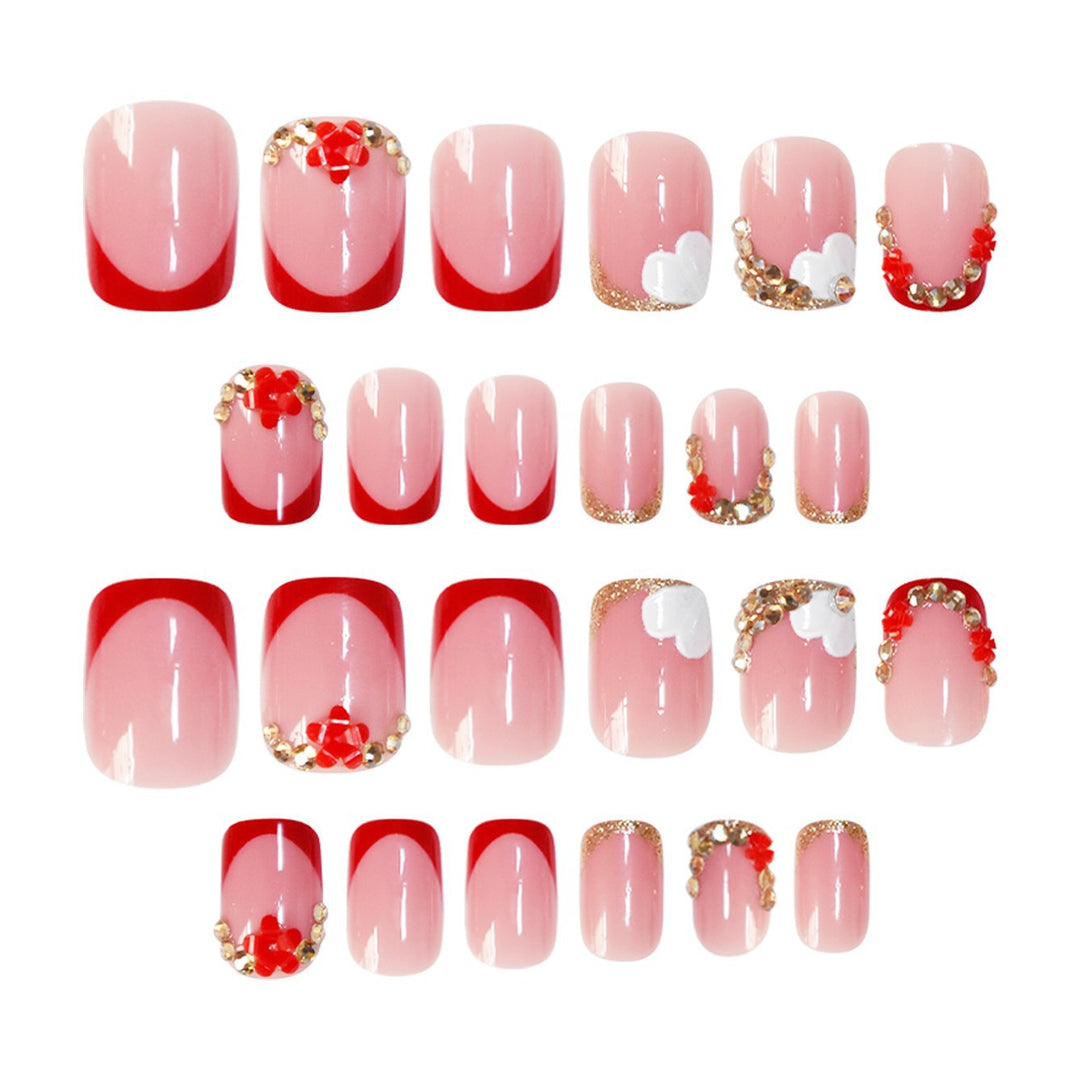 Elegant Floral Press-On Nail Art Set Bowlift