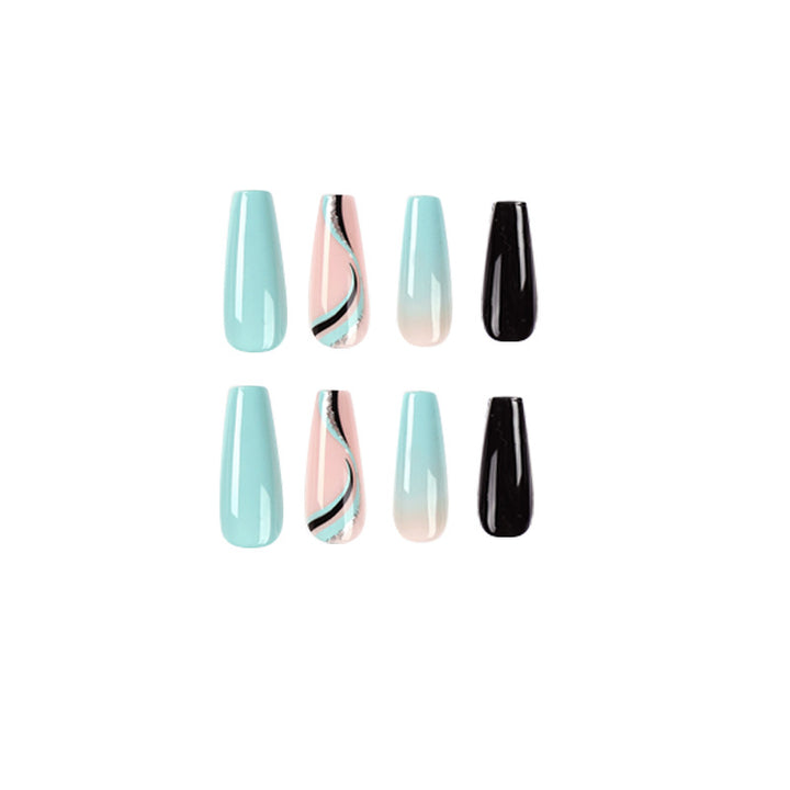 Artistic Gel Nail Extensions in Modern Design Bowlift