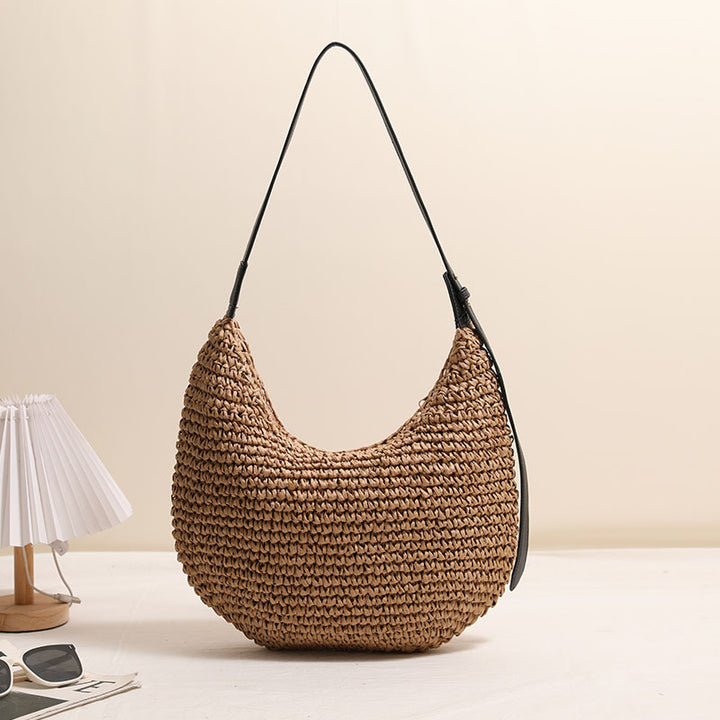 Handmade Hobo Bag Made of Natural Raffia Material Bowlift