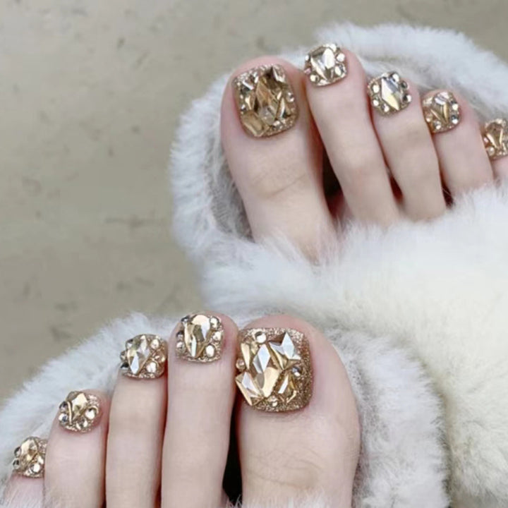 Luxury Press-On Toenail Art Set Bowlift