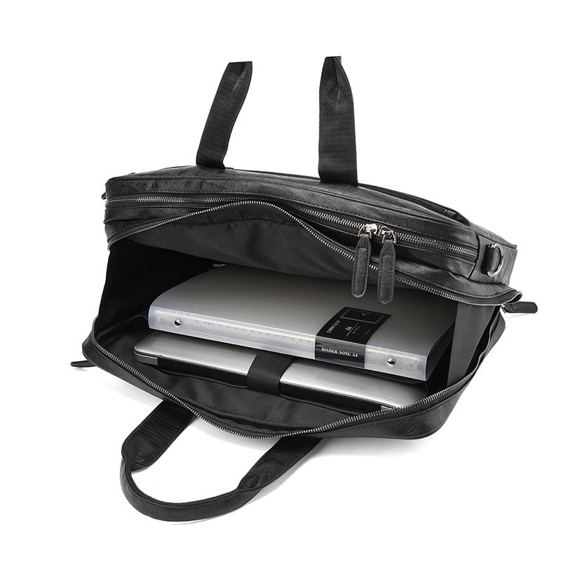 Premium Leather Business Briefcase Bowlift