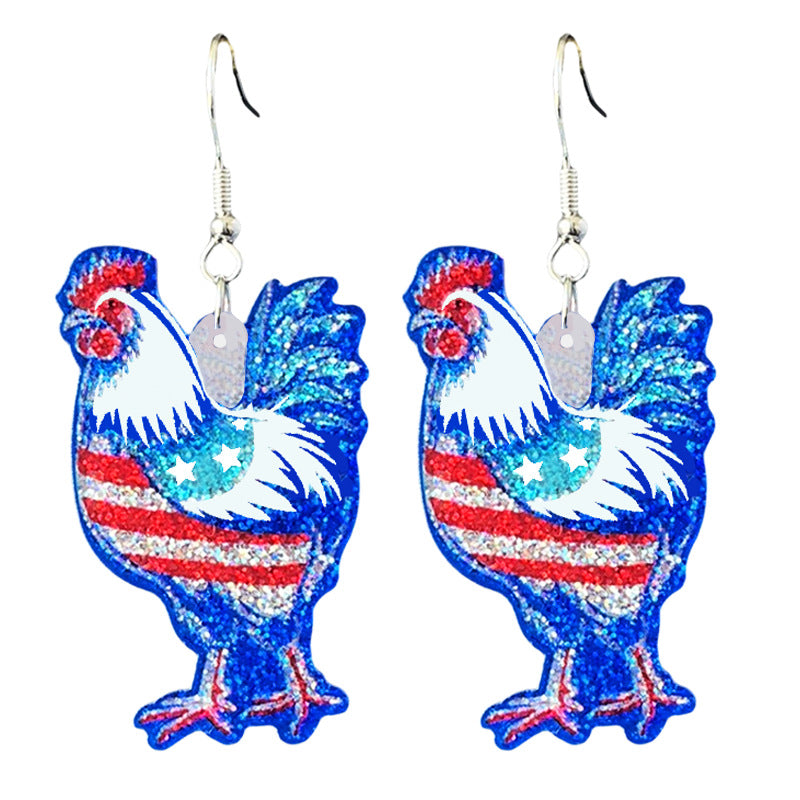 Women's shimmering statement earrings with star and fireworks design made of acrylic Bowlift