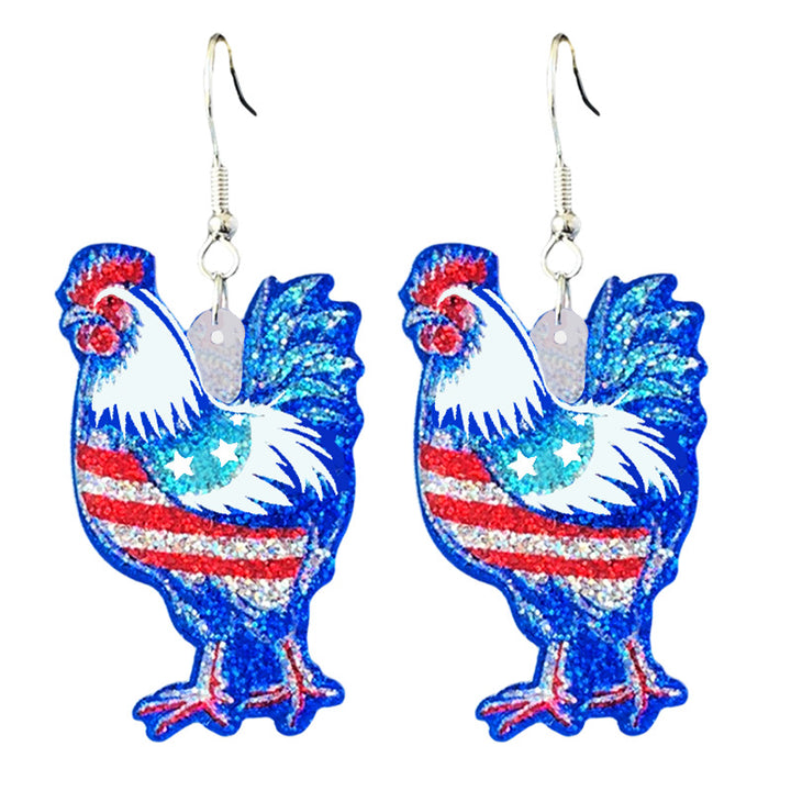 Women's shimmering statement earrings with star and fireworks design made of acrylic Bowlift