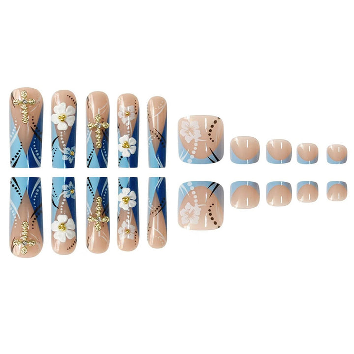 Decorative Floral Press-On Nail Art Extensions Bowlift 1787913951