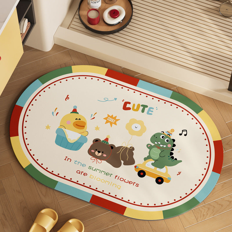 Playful Cartoon Animal Area Mat Bowlift