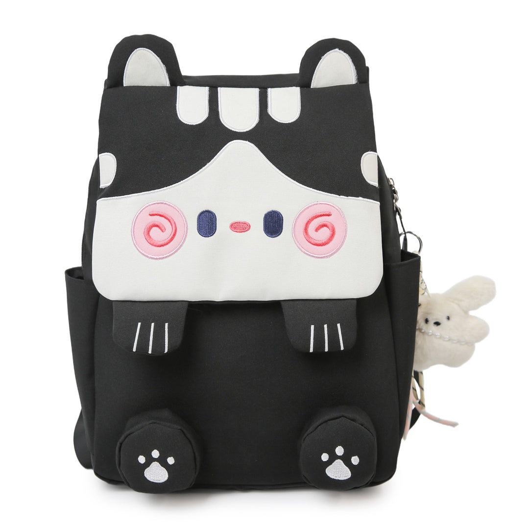 Cute Cat-Themed Plush Backpack Bowlift