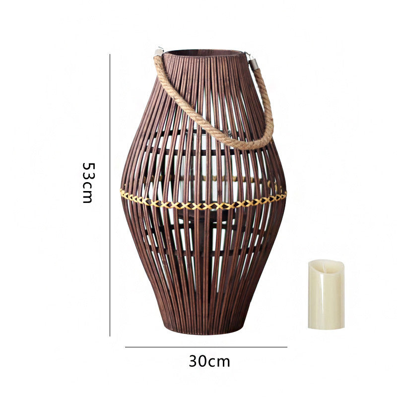 Rustic Rattan Lantern Bowlift