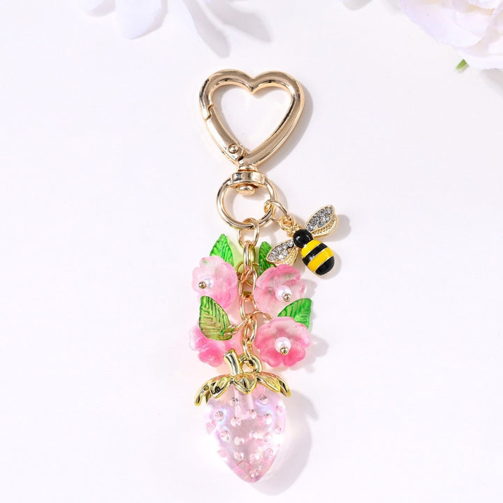 Keychain with Fruity Strawberry Design Bowlift