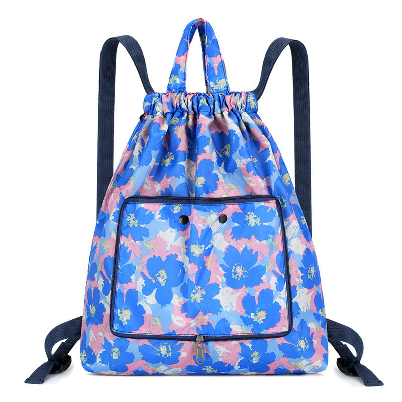 Lightweight Floral Drawstring Backpack Bowlift