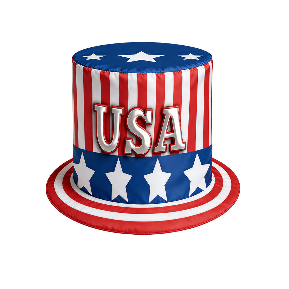 Unisex nan patriotic Fourth of July oversized novelty top hat with adjustable inner band Bowlift