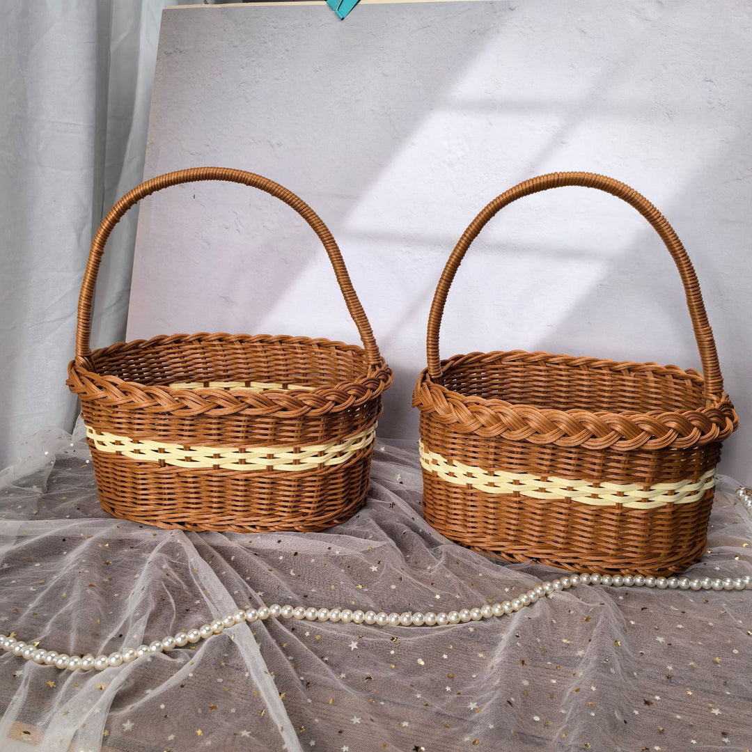 Women elegant handwoven shopping basket Bowlift