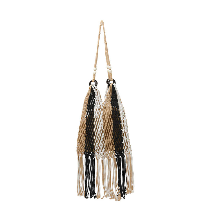 Macrame Tote Bag with Tassels Bowlift