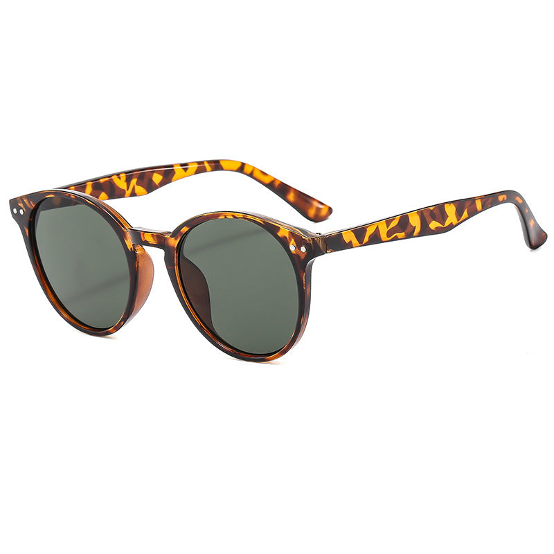 Women's fashionable round sunglasses with transparent frame and UV protection Bowlift