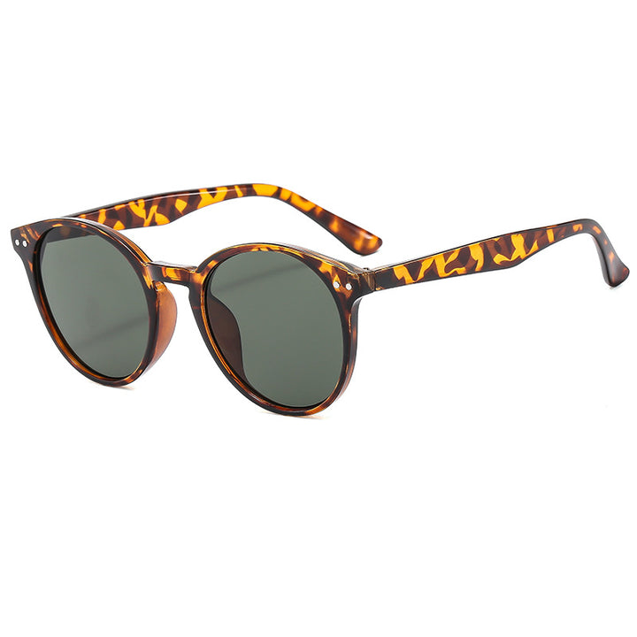 Women's fashionable round sunglasses with transparent frame and UV protection Bowlift